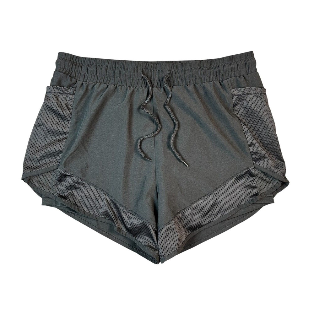 Love for Humanity Black Lined Athletic Running Shorts with Side Pockets  Size L